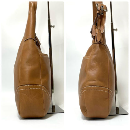 COACH Shoulder Bag Purse 10280 Leather Camel Authentic