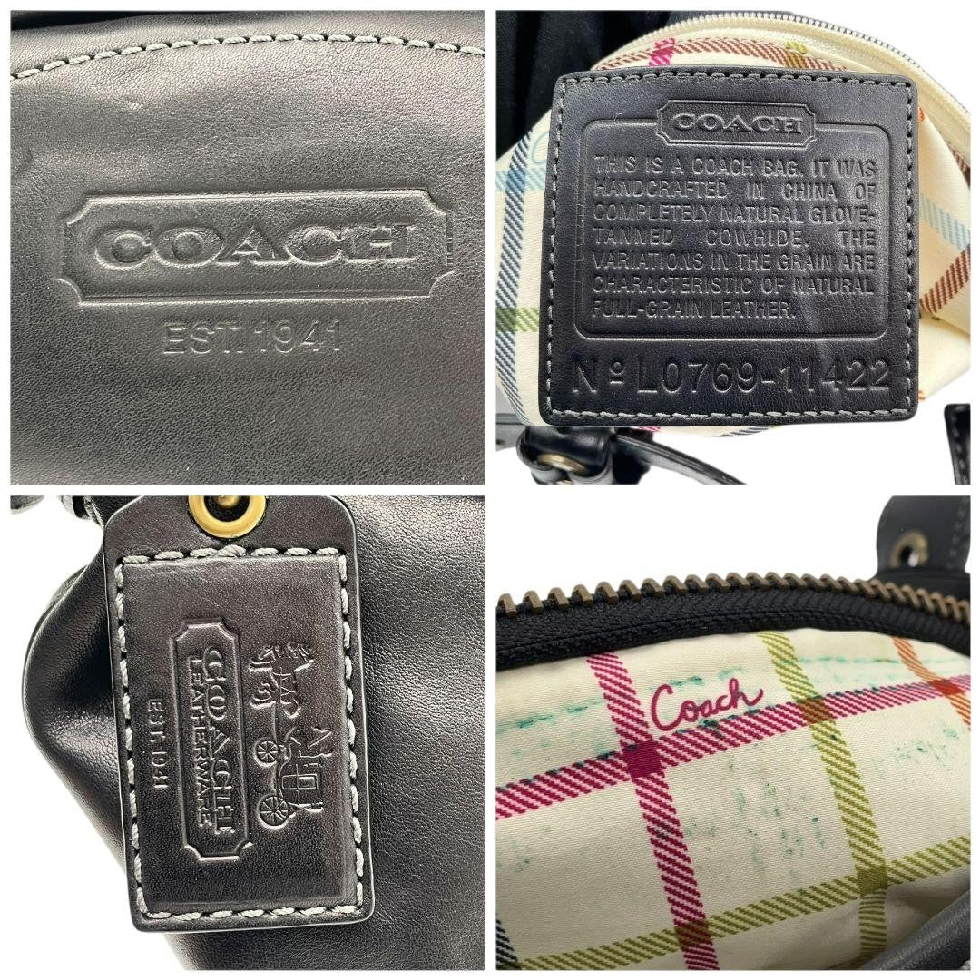 COACH Shoulder Bag Purse 11422 Leather Black Authentic