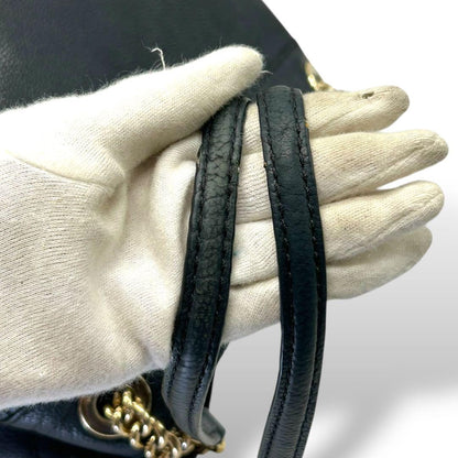 COACH Hand Bag Tote Purse Chain Leather Authentic