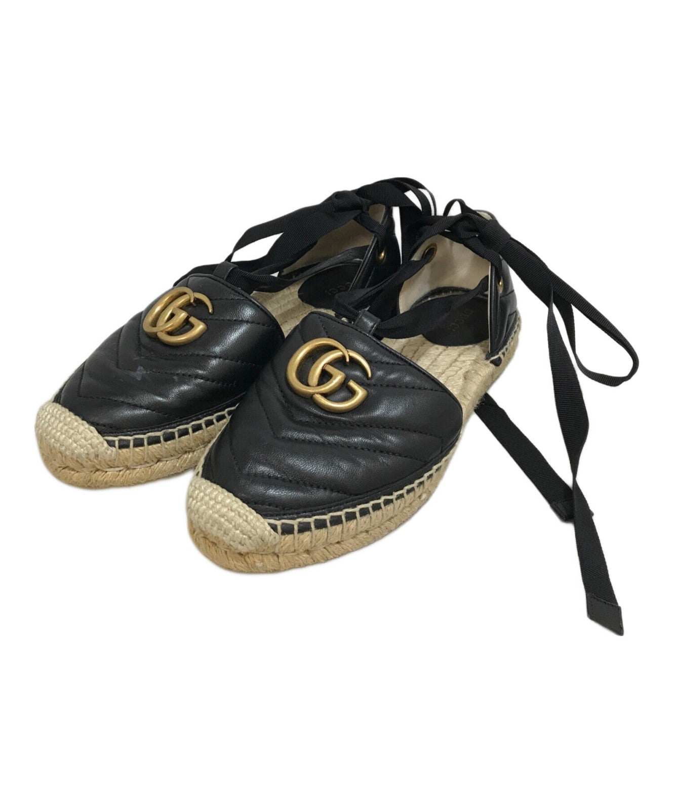 GUCCI Sandals Shoes GG EU 36 US 6 Beige Authentic