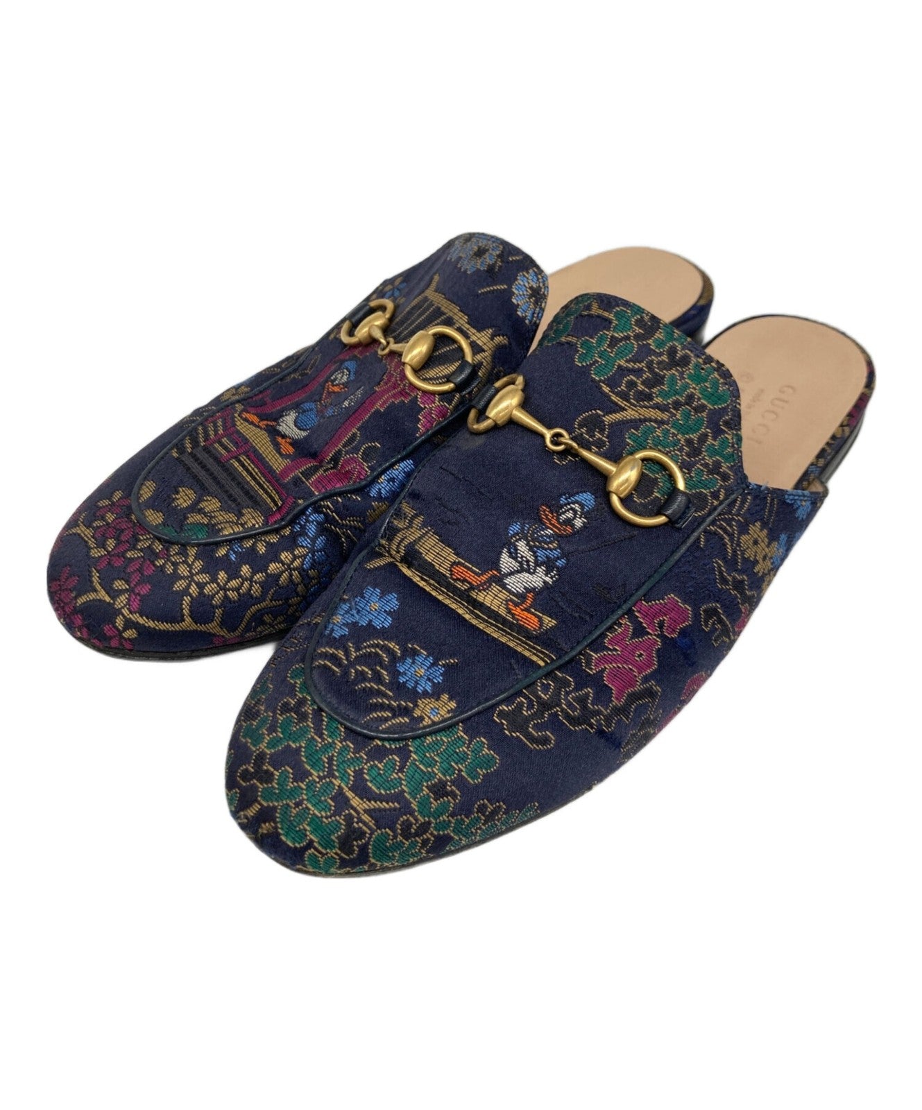 GUCCI DISNEY Mule Shoes EU 37 US 7 Navy Authentic
