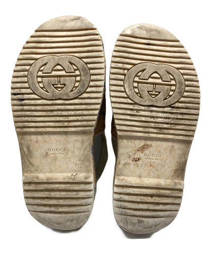 GUCCI Sandals Shoes GG Platform Raffia EU 36.5 US 6.5 Beige Authentic