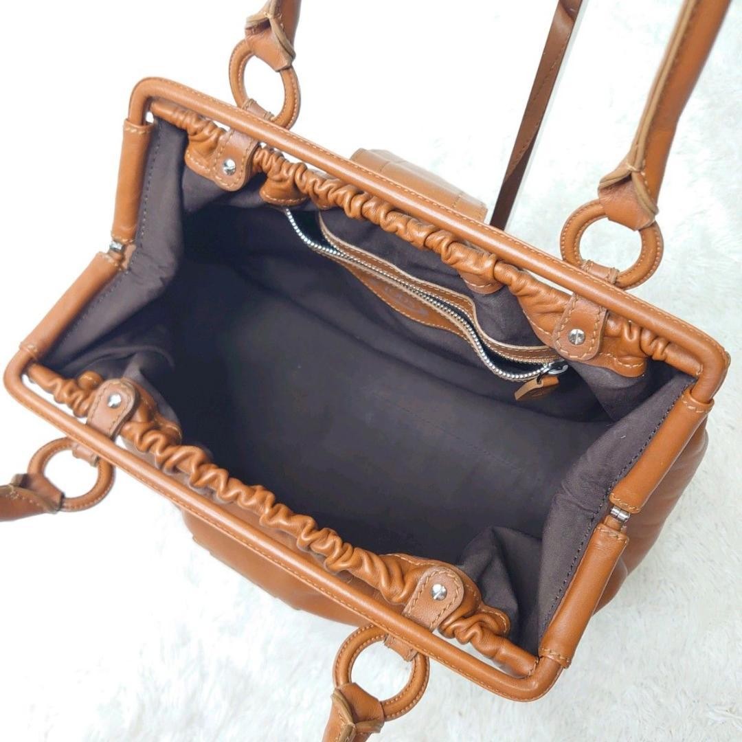 TOD'S Hand Bag Tote Purse Leather Light Brown Camel Authentic