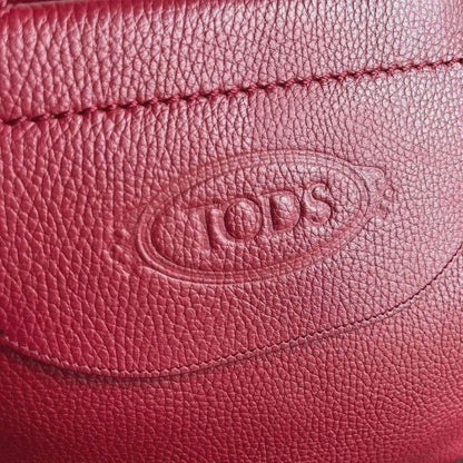 TOD'S Hand Bag Tote Purse SHOPPING PICCOLA Leather Red Authentic