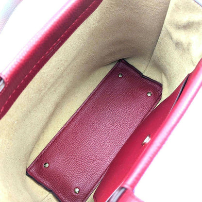 TOD'S Hand Bag Tote Purse SHOPPING PICCOLA Leather Red Authentic
