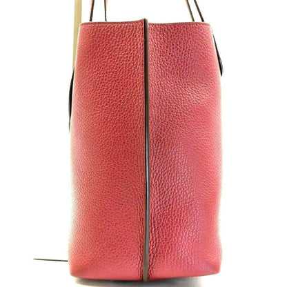 TOD'S Hand Bag Tote Purse SHOPPING PICCOLA Leather Red Authentic