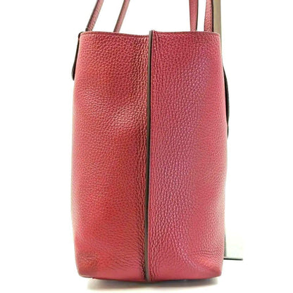 TOD'S Hand Bag Tote Purse SHOPPING PICCOLA Leather Red Authentic