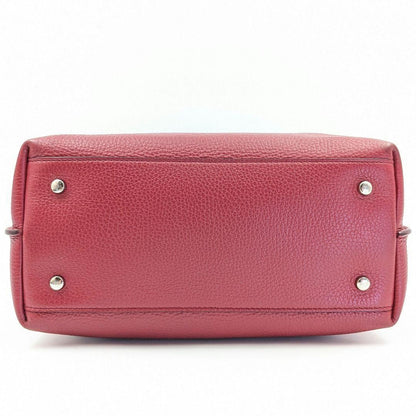 TOD'S Hand Bag Tote Purse SHOPPING PICCOLA Leather Red Authentic