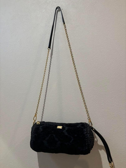Dolce & Gabbana Shoulder Bag Purse 2way Leopard Black Authentic