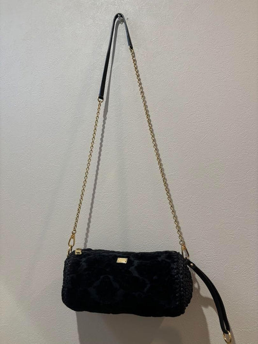 Dolce & Gabbana Shoulder Bag Purse 2way Leopard Black Authentic