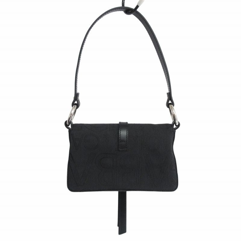 Dolce & Gabbana Hand Bag Tote Purse Nylon Canvas Leather Black Authentic