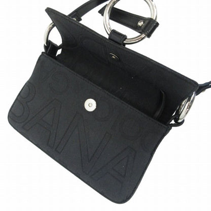 Dolce & Gabbana Hand Bag Tote Purse Nylon Canvas Leather Black Authentic