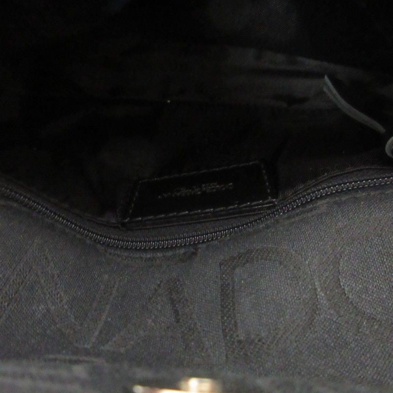 Dolce & Gabbana Hand Bag Tote Purse Nylon Canvas Leather Black Authentic