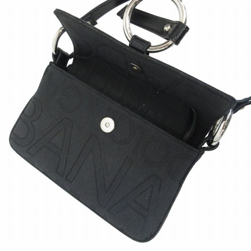 Dolce & Gabbana Hand Bag Tote Purse Nylon Canvas Leather Black Authentic