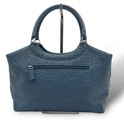 Reo Valentino Hand Bag Tote Purse Leather Blue Authentic