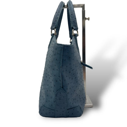 Reo Valentino Hand Bag Tote Purse Leather Blue Authentic