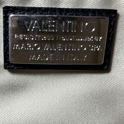 Valentino Shoulder Bag Purse Studs Leather Suede Black Authentic