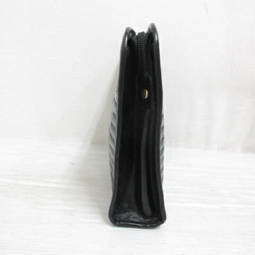 MARIO VALENTINO Clutch Bag Second Bag Leather Black Authentic
