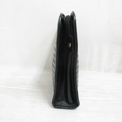 MARIO VALENTINO Clutch Bag Second Bag Leather Black Authentic