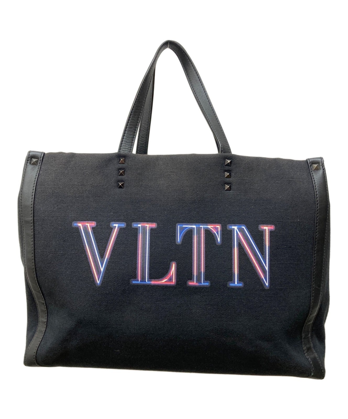 Valentino Garavani Hand Bag Tote Purse VLTN Black Authentic