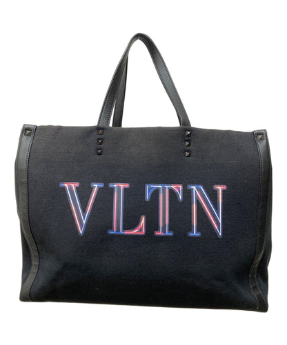 Valentino Garavani Hand Bag Tote Purse VLTN Black Authentic