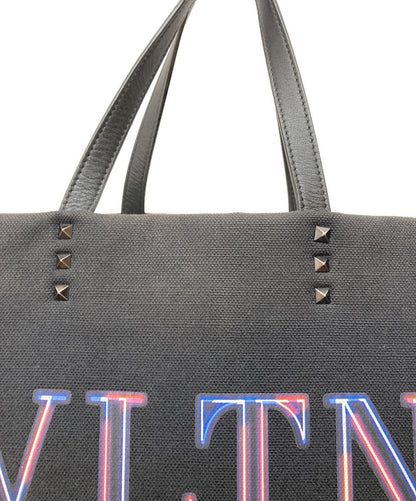 Valentino Garavani Hand Bag Tote Purse VLTN Black Authentic