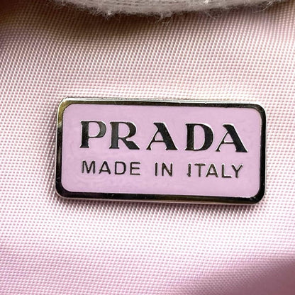 PRADA Accessory Pouch Hand Bag Tote Purse Logo Nylon Light Pink Purple Authentic