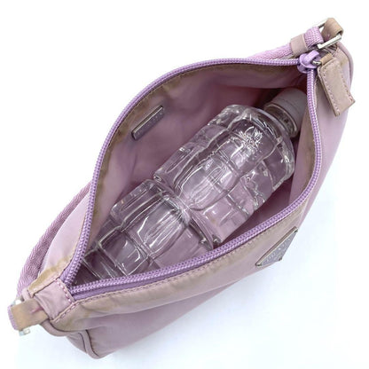 PRADA Accessory Pouch Hand Bag Tote Purse Logo Nylon Light Pink Purple Authentic