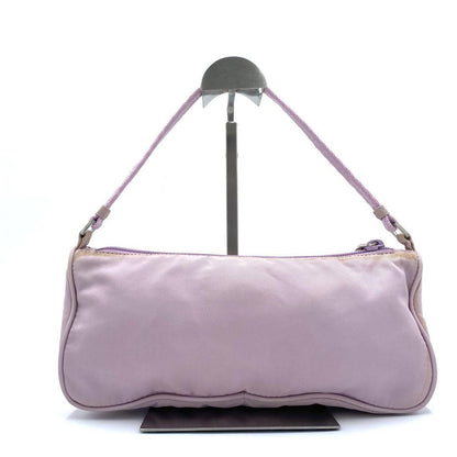 PRADA Accessory Pouch Hand Bag Tote Purse Logo Nylon Light Pink Purple Authentic
