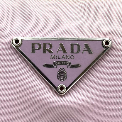 PRADA Accessory Pouch Hand Bag Tote Purse Logo Nylon Light Pink Purple Authentic