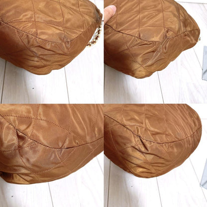 PRADA Hand Bag Tote Purse Logo Chain Nylon Authentic