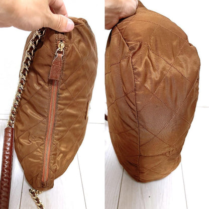 PRADA Hand Bag Tote Purse Logo Chain Nylon Authentic
