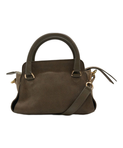 See By Chloe Hand Bag Tote Purse Susie Saddle Bag 2way Leather Gray Authentic
