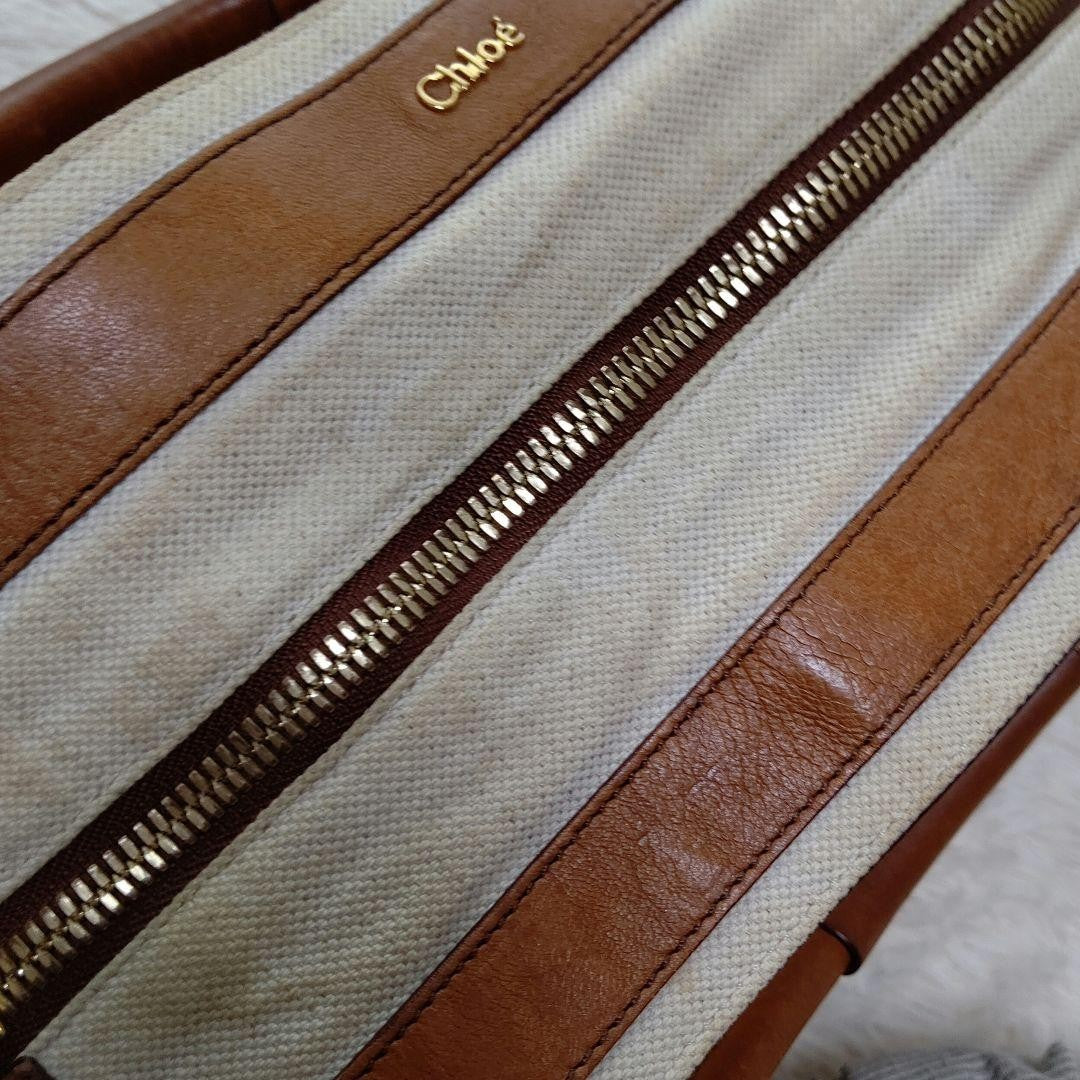 Chloe Hand Shoulder Bag Tote Purse 2way Leather Brown Authentic