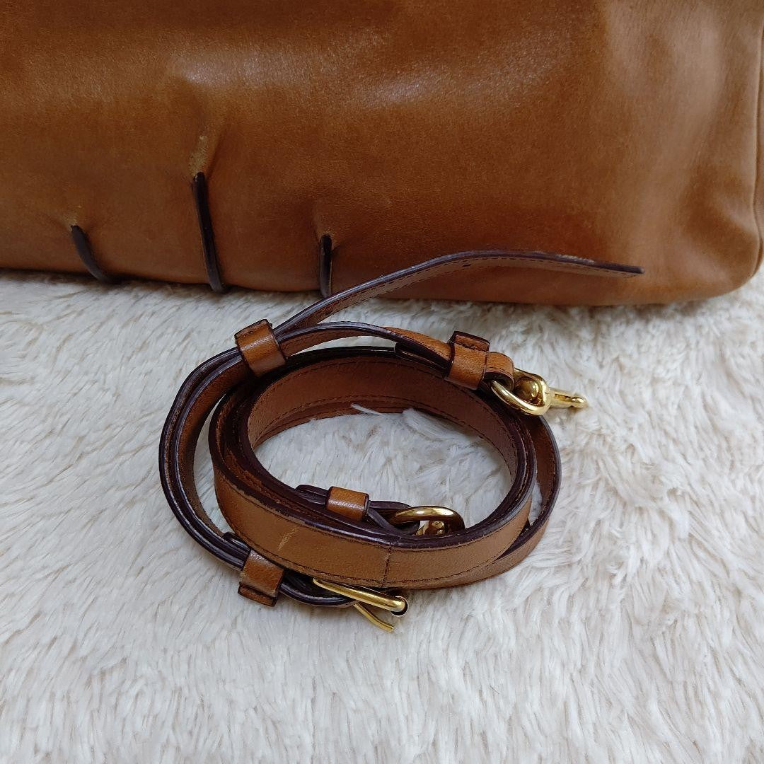 Chloe Hand Shoulder Bag Tote Purse 2way Leather Brown Authentic