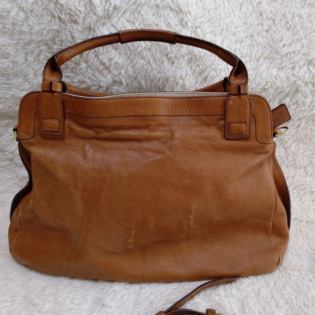 Chloe Hand Shoulder Bag Tote Purse 2way Leather Brown Authentic