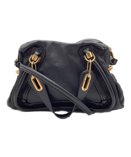 Chloe Hand Bag Tote Bag Paraty 2way Black Authentic