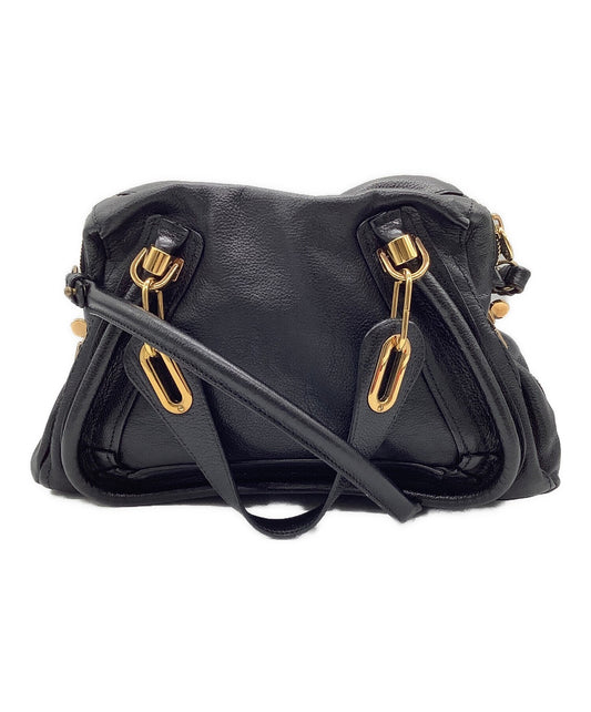 Chloe Hand Bag Tote Bag Paraty 2way Black Authentic