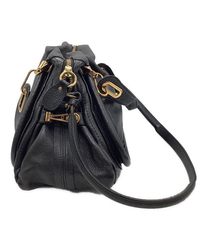 Chloe Hand Bag Tote Bag Paraty 2way Black Authentic