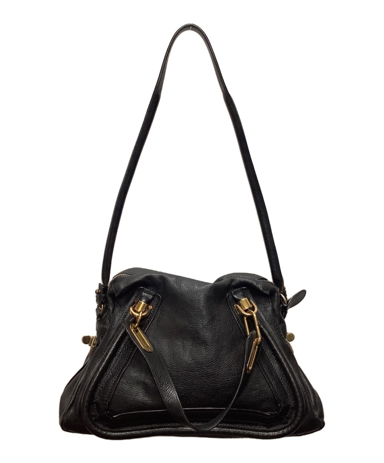 Chloe Hand Bag Tote Bag Paraty 2way Black Authentic