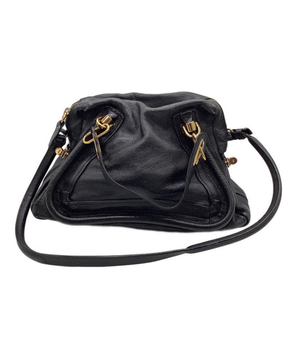 Chloe Hand Bag Tote Bag Paraty 2way Black Authentic