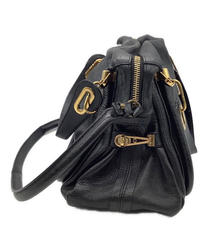 Chloe Hand Bag Tote Bag Paraty 2way Black Authentic