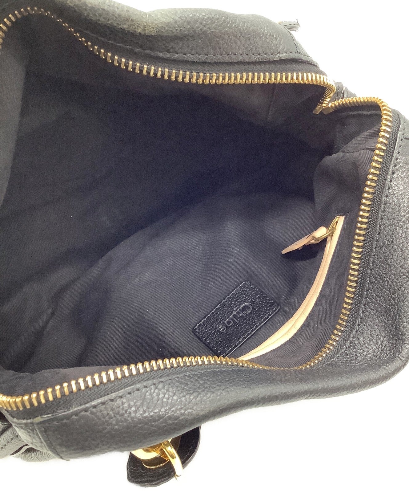 Chloe Hand Bag Tote Bag Paraty 2way Black Authentic