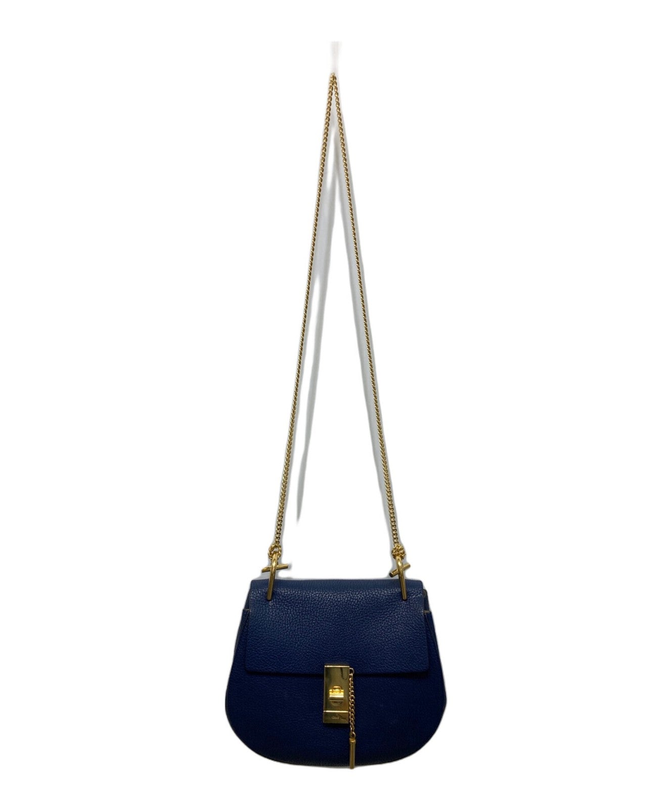 Chloe Shoulder Bag Purse DREW Navy Authentic