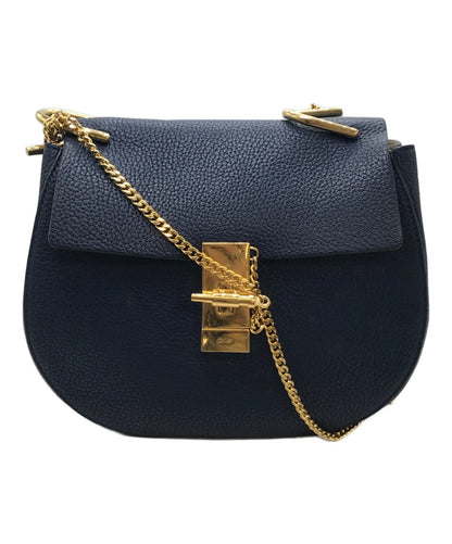 Chloe Shoulder Bag Purse DREW Navy Authentic