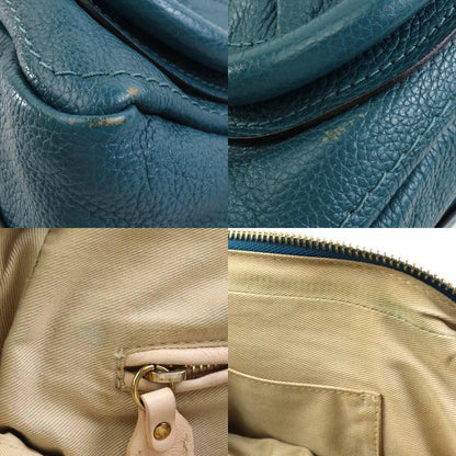 Chloe Hand Shoulder Bag Tote Purse Leather Green Authentic