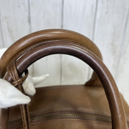 Christian Dior Hand Bag Tote Purse CD Leather Brown Authentic
