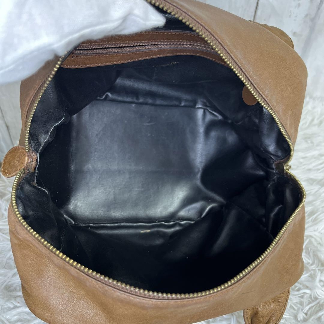 Christian Dior Hand Bag Tote Purse CD Leather Brown Authentic