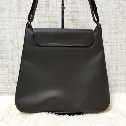 Salvatore Ferragamo shoulder bag Purse VARA Dark Brown Leather Authentic Women's