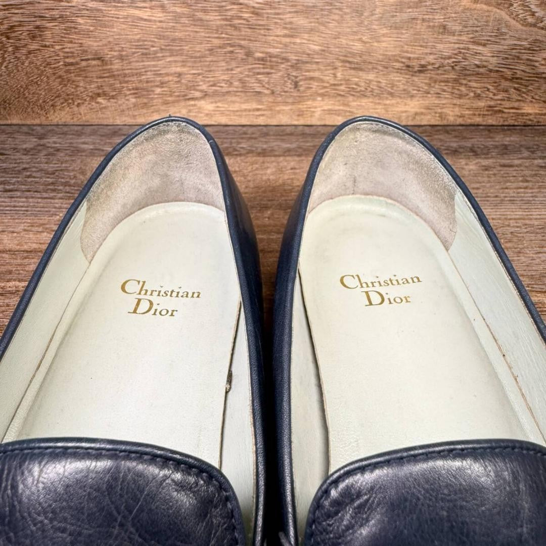 Christian Dior Flat Shoes Pumps Heel EU 35.5 US 5.5 Navy Authentic